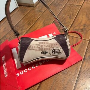 Diesel Beige and Brown Shoulder Bag WORN ON RUNWAY!!